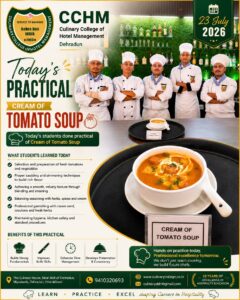 Cream of Tomato Soup Practical at Culinary College of Hotel Management Dehradun