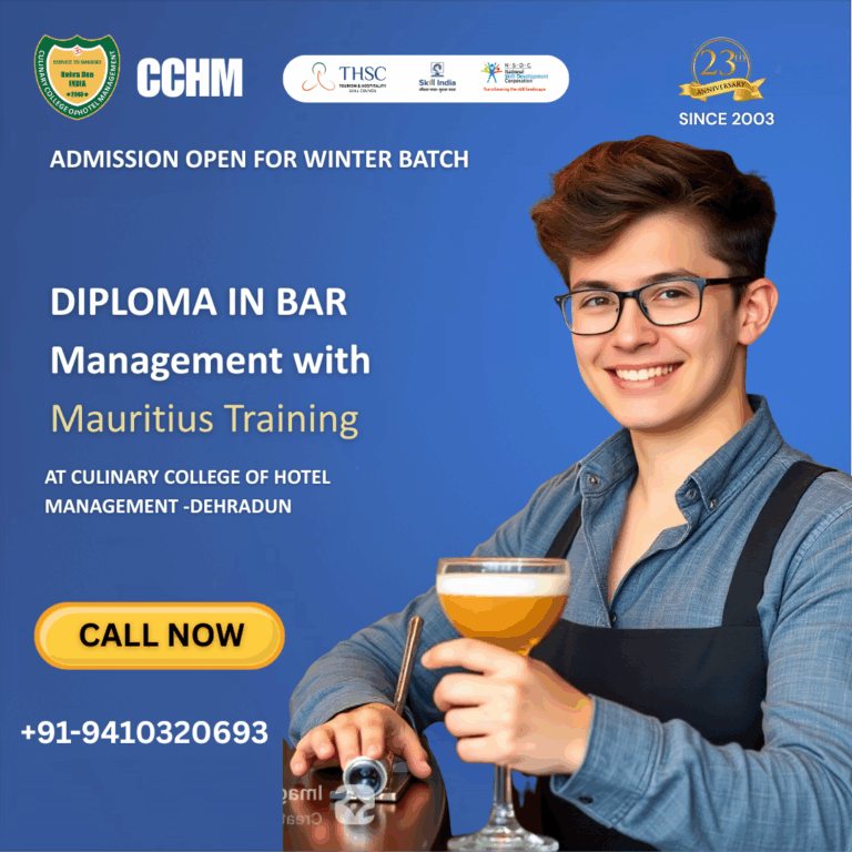 BAR & BEVERAGE / BARTENDING COURSE – FAQs at CCHM Dehradun